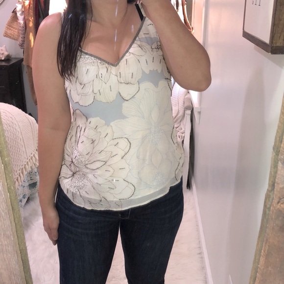 AS by DF small silk embellished floral top - Picture 1 of 9